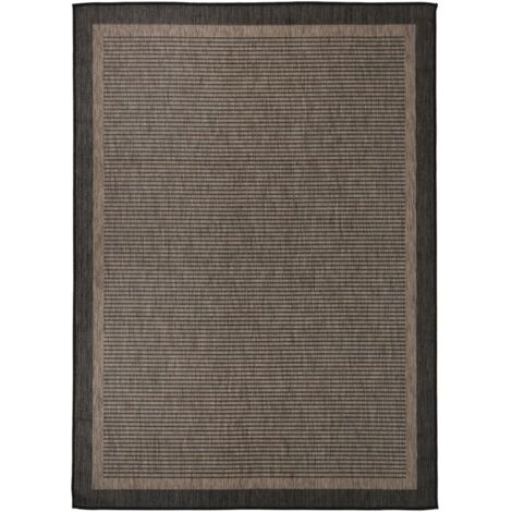 Tapis à tissage plat d'extérieur-Tapis de Jardin 200x280 cm Marron foncé 291200 (1/5)