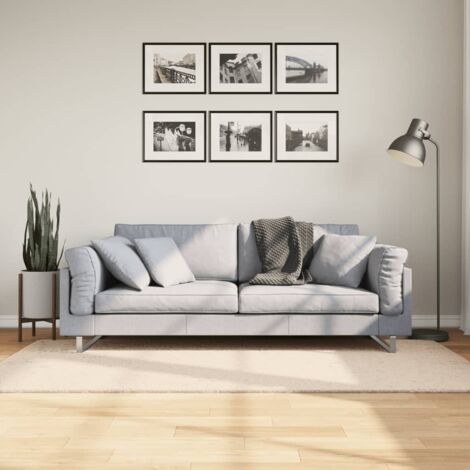 Tapis-Tapis de salon-Tapis Chambre HUARTE à poils courts doux et lavable beige 100x200 cm 369684 (1/5)