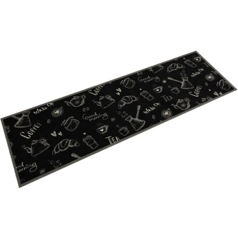 Tapis de cuisine lavable-Tapis de salon-Tapis Chambre imprimé Morning noir 45x150 cm velours 861412 (1/5)