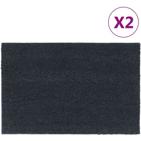 Tapis de porte-Paillasson 2 pcs gris foncé 40x60 cm fibre de coco touffeté 909634 (1/5)