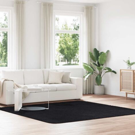 Tapis shaggy à poils longs-Tapis de salon-Tapis Chambre NAVARRA noir 240x240 cm polyester 368661 (1/5)
