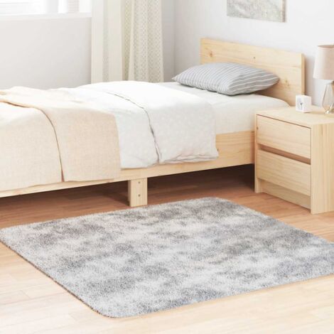 Tapis shaggy à poils longs-Tapis de salon-Tapis Chambre NAVARRA gris argenté 120x120 cm 195719 (1/5)