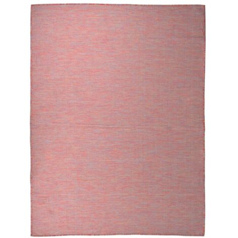 Tapis à tissage plat d'extérieur-Tapis de Jardin 120x170 cm Rouge 790440 (1/5)