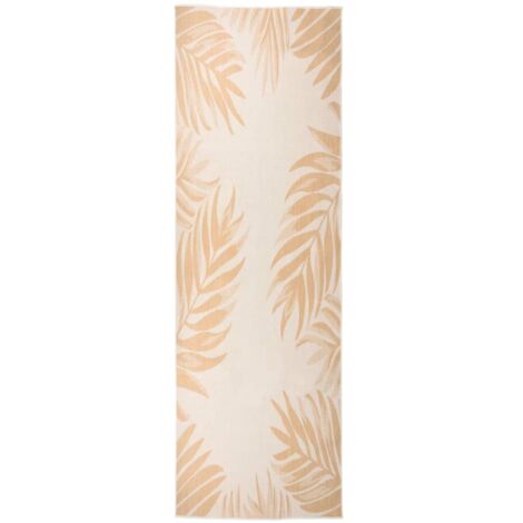 Tapis à tissage plat d'extérieur-Tapis de Jardin 80x250 cm Motif de feuille 937946 (1/5)