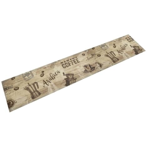 Tapis de cuisine lavable-Tapis de salon-Tapis Chambre imprimé café marron 60x300 cm velours 377777 (1/5)