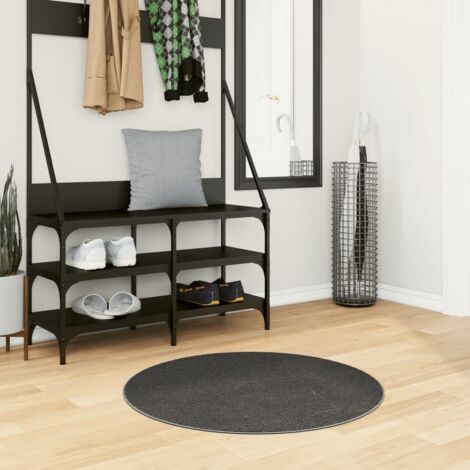 Tapis-Tapis de salon-Tapis Chambre IZA poils courts style scandinave anthracite Ø 80 cm 961351 (1/5)