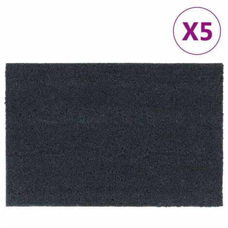 Tapis de porte-Paillasson 5 pcs gris foncé 40x60 cm fibre de coco touffeté 643165 (1/5)