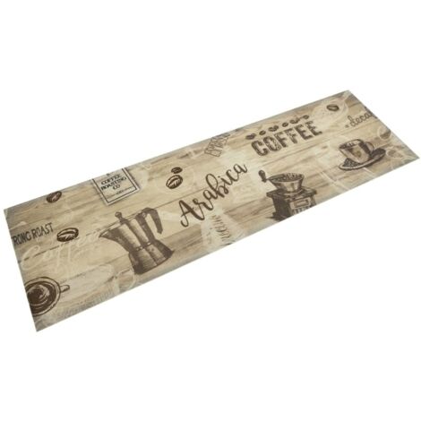 Tapis de cuisine lavable-Tapis de salon-Tapis Chambre imprimé café marron 45x150 cm velours 586627 (1/5)