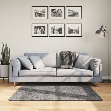 Tapis-Tapis de salon-Tapis Chambre HUARTE à poils courts doux lavable anthracite 120x120 cm 855043 (1/5)