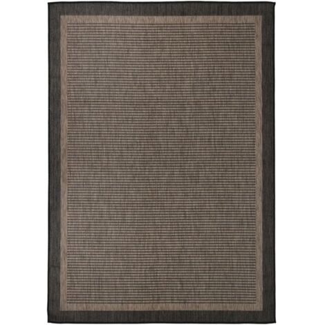 Tapis à tissage plat d'extérieur-Tapis de Jardin 140x200 cm Marron foncé 917919 (1/5)