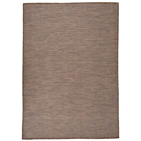 Tapis à tissage plat d'extérieur-Tapis de Jardin 160x230 cm Marron 787714 (1/5)