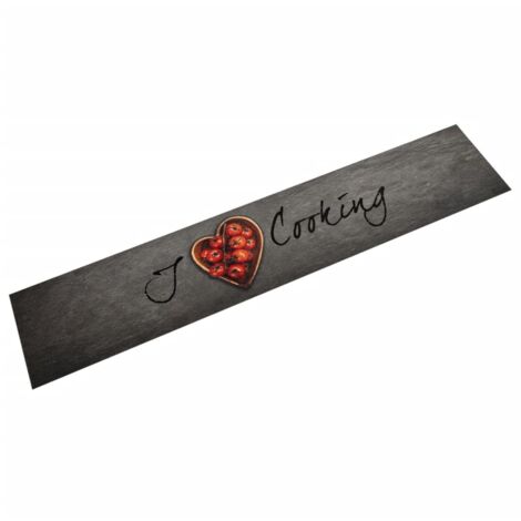 Tapis de cuisine lavable-Tapis de salon-Tapis Chambre texte Cooking 60x300 cm velours 691903 (1/5)