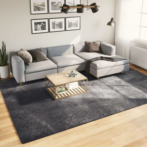 Tapis-Tapis de salon-Tapis Chambre HUARTE à poils courts doux lavable anthracite 240x340 cm 896582 (1/5)