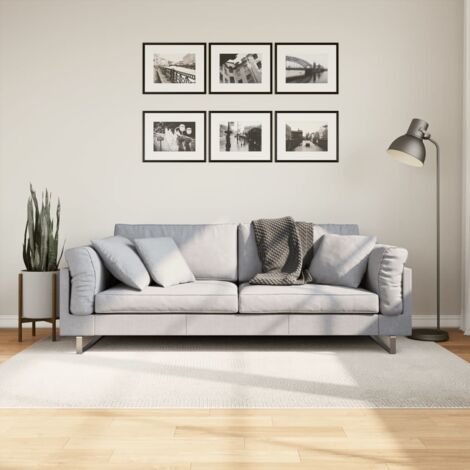 Tapis-Tapis de salon-Tapis Chambre IZA poils courts style scandinave crème 140x200 cm 989029 (1/5)