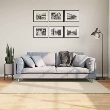 Tapis-Tapis de salon-Tapis Chambre HUARTE à poils courts doux et lavable crème 120x170 cm 408741 (1/5)