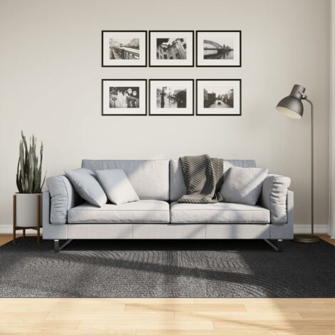 Tapis-Tapis de salon-Tapis Chambre IZA poils courts style scandinave anthracite 160x230 cm 261601 (1/5)