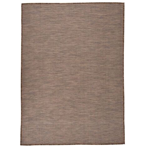 Tapis à tissage plat d'extérieur-Tapis de Jardin 200x280 cm Marron 642620 (1/5)