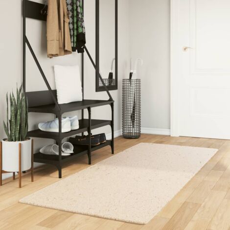Tapis-Tapis de salon-Tapis Chambre HUARTE à poils courts doux et lavable beige 80x200 cm 889096 (1/5)