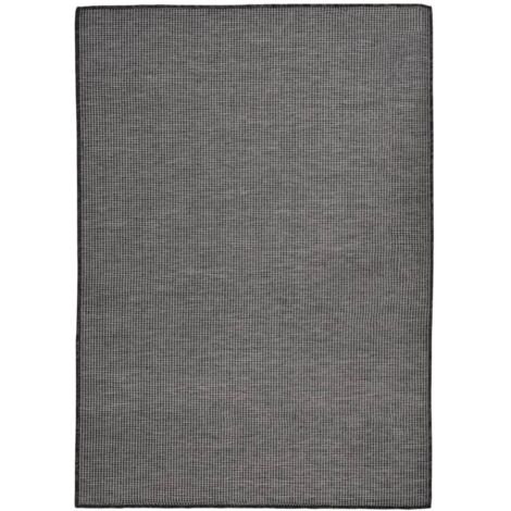 Tapis à tissage plat d'extérieur-Tapis de Jardin 140x200 cm Gris 533577 (1/5)
