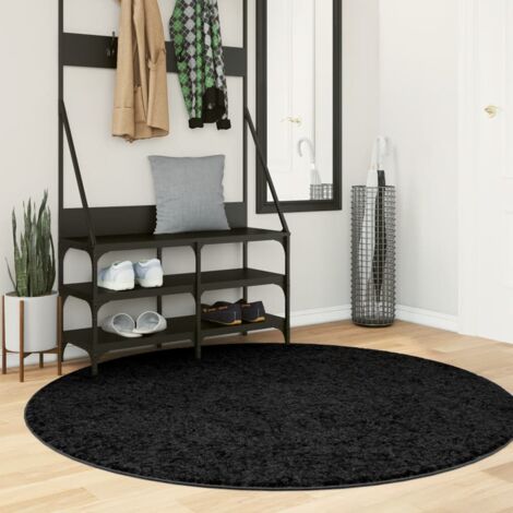 Tapis-Tapis de salon-Tapis Chambre OVIEDO à poils courts noir Ø 160 cm 650751 (1/5)