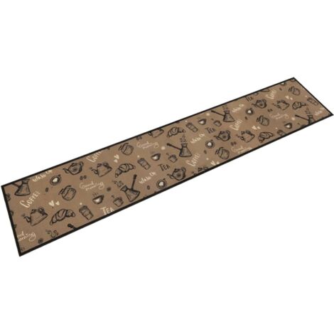Tapis de cuisine lavable-Tapis de salon-Tapis Chambre imprimé Morning brun 60x300 cm velours 527190 (1/5)