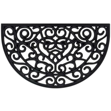 Tapis de porte-Paillasson demi-rond 45x75 cm caoutchouc 953438 (1/5)