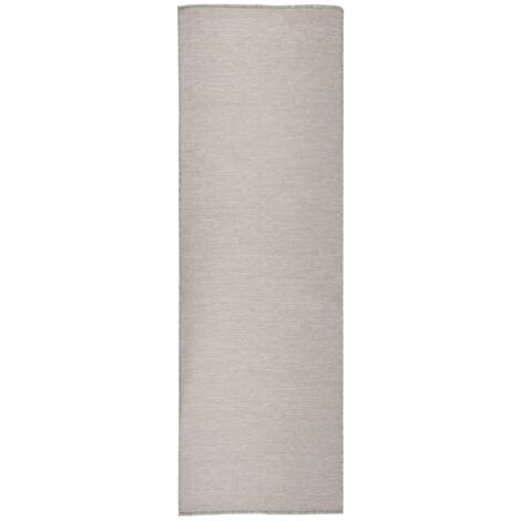 Tapis à tissage plat d'extérieur-Tapis de Jardin 80x250 cm Taupe 968494 (1/5)