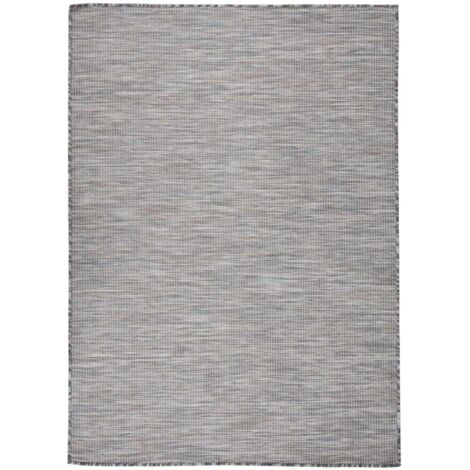 Tapis à tissage plat d'extérieur-Tapis de Jardin 200x280 cm Marron et bleu 263658 (1/5)