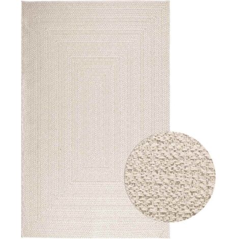 Tapis-Tapis de salon-Tapis Chambre ZIZUR crème 160x230 cm aspect de jute intérieur extérieur 409363