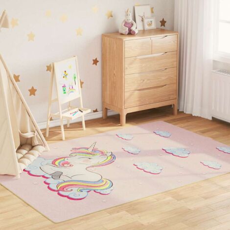 Tapis enfants-Tapis de salon-Tapis Chambre rose 160x230 cm licorne antidérapant lavable 733821 (1/5)