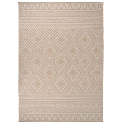Tapis à tissage plat d'extérieur-Tapis de Jardin 120x170 cm Rayures brunes 277523 (1/5)