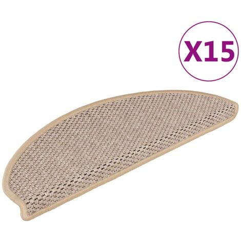 Camerina Tapis d'escalier Autocollants 15 pcs 65x21x4 cm Sable
