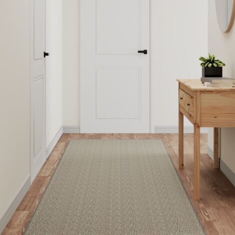Tapis de couloir-Tapis de salon-Tapis Chambre-Tapis d'intérieur aspect sisal argenté 80x300 cm 236422 (1/5)