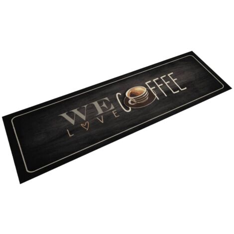 Tapis de cuisine lavable-Tapis de salon-Tapis Chambre texte Coffee 45x150 cm velours 937473 (1/5)