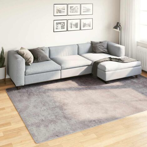 Tapis-Tapis de salon-Tapis Chambre lavable antidérapant 190x300 cm gris 361985 (1/5)