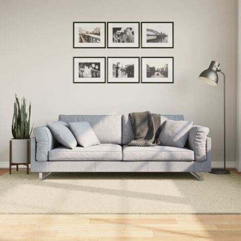 Tapis-Tapis de salon-Tapis Chambre HUARTE à poils courts doux et lavable crème 160x230 cm 984658 (1/5)