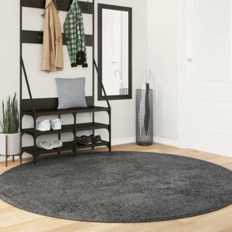 Tapis-Tapis de salon-Tapis Chambre OVIEDO à poils courts anthracite Ø 200 cm 623712 (1/5)
