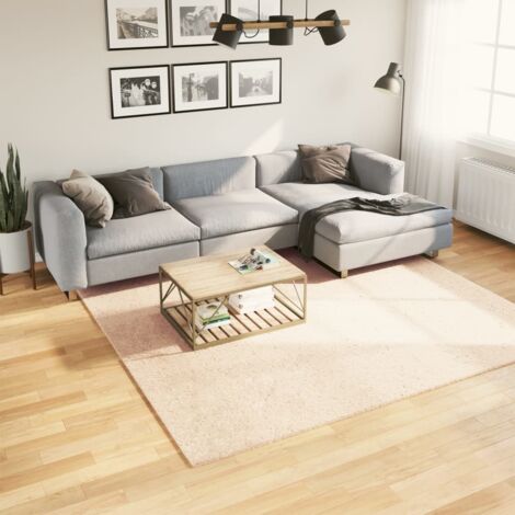 Tapis-Tapis de salon-Tapis Chambre HUARTE à poils courts doux et lavable beige 240x240 cm 434535 (1/5)