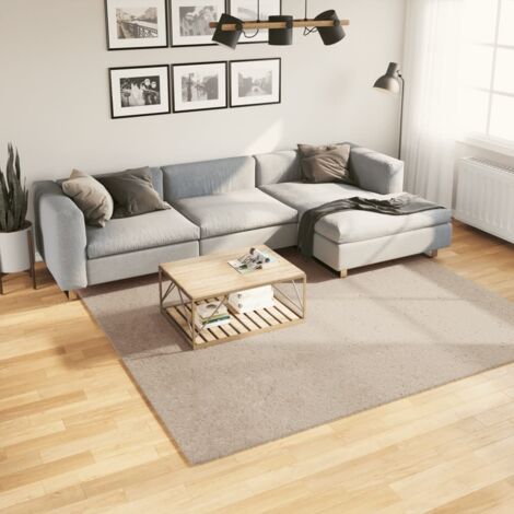 Tapis-Tapis de salon-Tapis Chambre HUARTE à poils courts doux et lavable sable 240x240 cm 165043 (1/5)