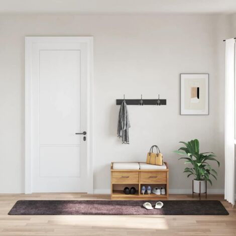 Tapis-Tapis de salon-Tapis Chambre lavable antidérapant 80x300 cm Anthracite 378329 (1/5)