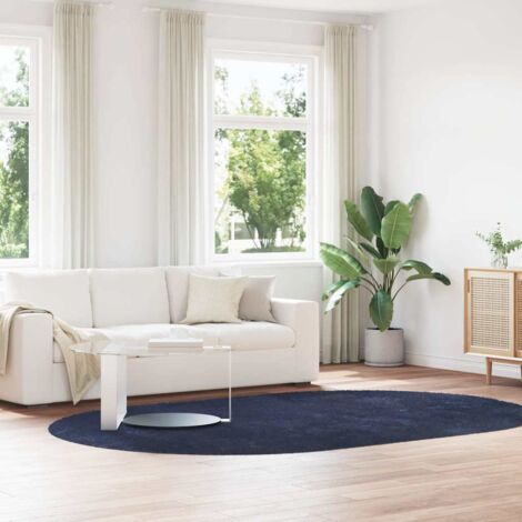 Tapis shaggy à poils longs-Tapis de salon-Tapis Chambre NAVARRA bleu marine 300x200 cm 561205 (1/5)