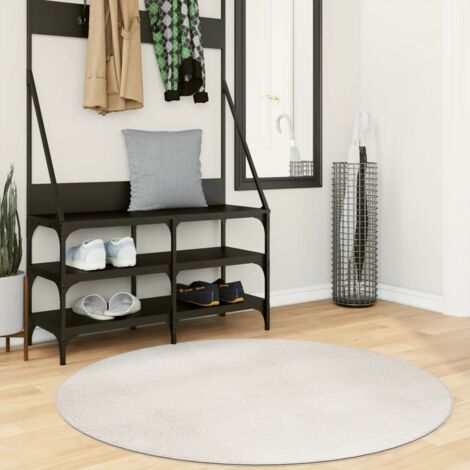 Tapis-Tapis de salon-Tapis Chambre IZA poils courts style scandinave crème Ø 120 cm 566193 (1/5)