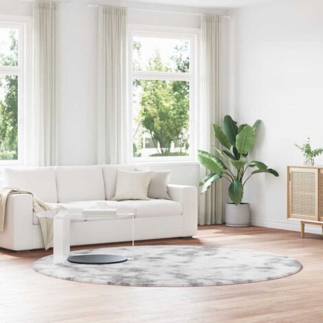 Tapis shaggy à poils longs-Tapis de salon-Tapis Chambre NAVARRA gris argenté 240x240 cm 591845 (1/5)