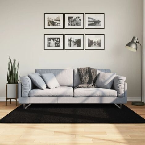 Tapis-Tapis de salon-Tapis Chambre HUARTE à poils courts doux et lavable noir 120x170 cm 873528 (1/5)