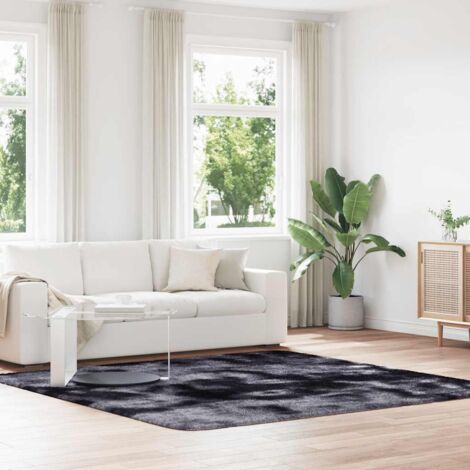 Tapis shaggy à poils longs-Tapis de salon-Tapis Chambre NAVARRA gris foncé 240x240 cm 734805 (1/5)