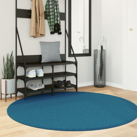 Tapis-Tapis de salon-Tapis Chambre OVIEDO à poils courts turquoise Ø 160 cm 478522 (1/5)