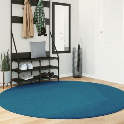 Tapis-Tapis de salon-Tapis Chambre OVIEDO à poils courts turquoise Ø 200 cm 638977 (1/5)