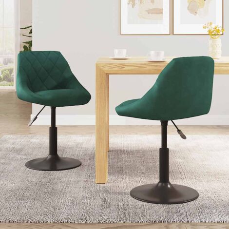 Chaises pivotantes à manger lot de 2-Chaises de Salle à Manger-Chaise de cuisine vert foncé velours 364346 (1/5)