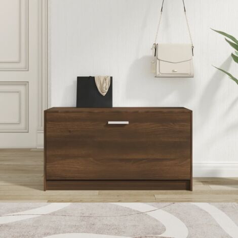 Banc à chaussures-Meuble à chaussures-Étagère de rangement Chêne marron 80x24x45 cm Bois d'ingénierie 914972 (1/5)