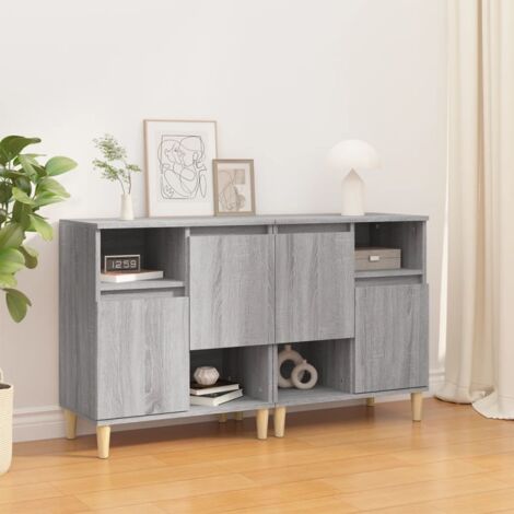 Buffets 2 pcs-Lot de 2 Meuble de rangement sonoma gris 60x35x70 cm bois d'ingénierie 966438 (1/5)